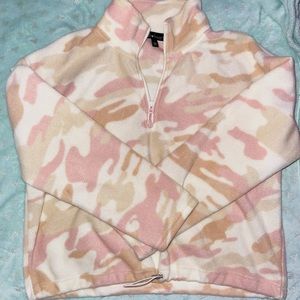 cropped Camo quarter zip